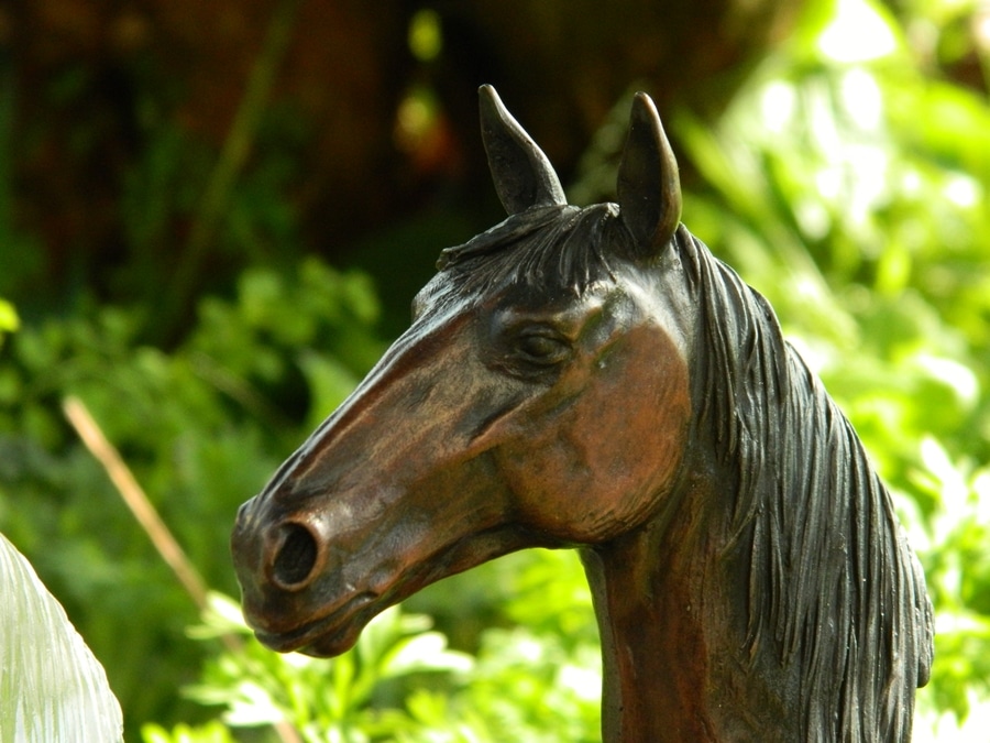Bronze horse head with Granite base - AB Sculpture