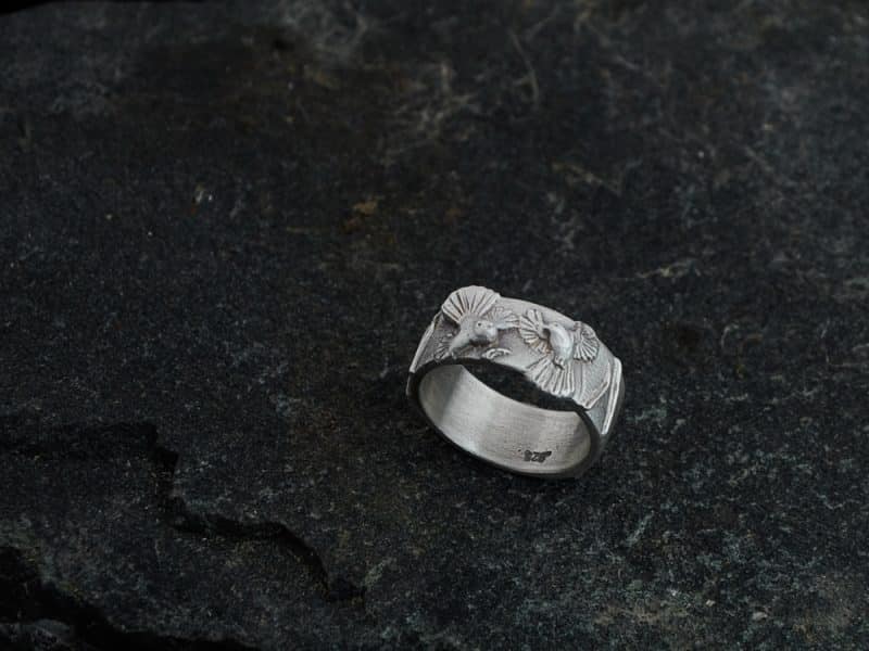 silver fantail ring